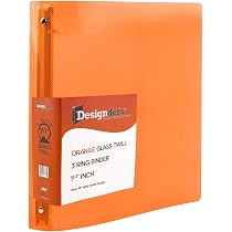 Amazon.com : JAM PAPER Plastic 1.5 inch Binder - Orange 3 Ring ...