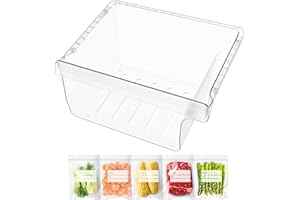 POOLKEY UPGRADED DA97-08692B Refrigerator Crisper Drawer Replacement Compatible with Samsung Fridge Crisper Drawer Parts RS25H5000SP RS25J500DSR RS25J500DSG RS261MDRS DA97-08692A Fridge Crisper Drawer Bin
