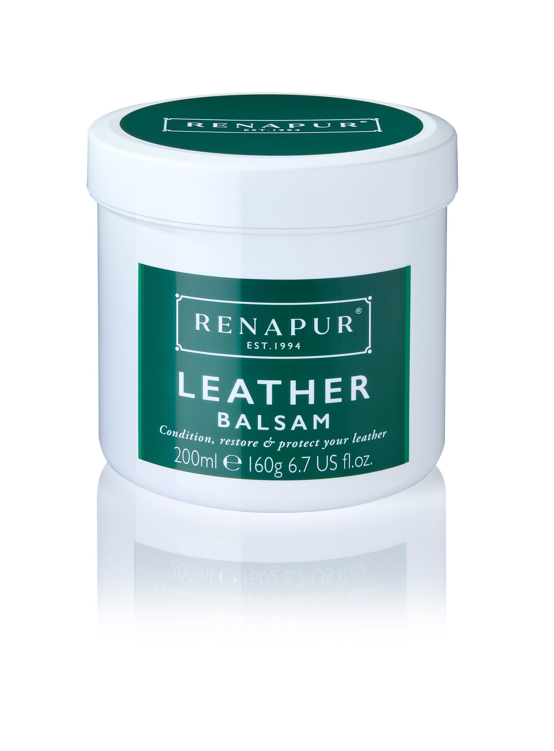 Renapur Leather Balsam, Natural Balm, Conditioner and Restorer 200 ml โ Leather Care and Protection for Sofas Furniture Shoes Bags Car Seats Saddlery and Tack (Original) โ Packaging May Vary
