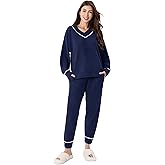 DAVID ARCHY Fleece Pajamas for Women Warm Fuzzy Winter Cozy Soft Comfy Long Sleeve 2 Peices Pj Sets Sleepwear Loungewear