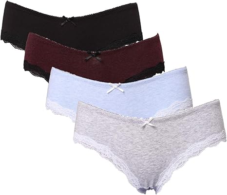 Clessidra Pacco da 6 Mutande con Pizzo Donna in 100% Cotone Made in