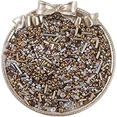 Niziky 1000PCS Mixed Glass Seed Beads, 1.5-4.5mm Bronze Tube Loose Glass Spacer Beads for Jewelry Making