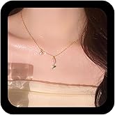 Xduargs Boho Tulip Flower Choker Vintage Flower Pendant Necklace Pink Tulip Necklace Pearl Floral Collar Chain Jewelry for Women