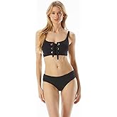 Michael Kors Womens Lace Up Grommet Top
