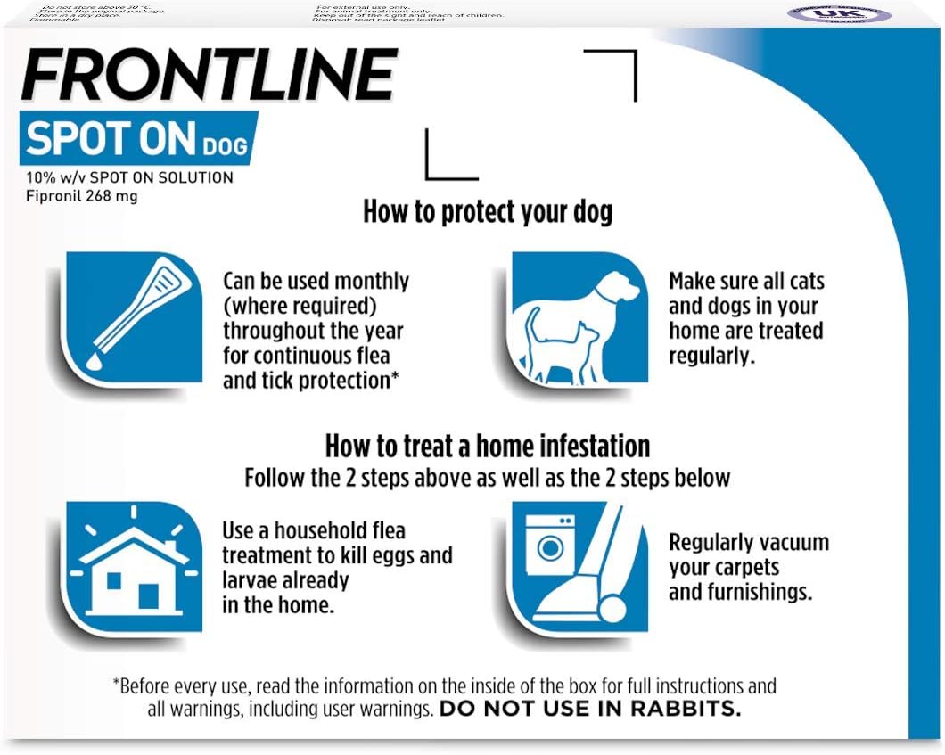FRONTLINE Spot On Flea & Tick Treatment for Large Dog (20-40kg) 6 Pipettes, Clear, 6 Pipettes Large - Image 3