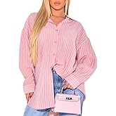 Women's Button Down Shirts Striped Dress Shirt Long Sleeve Collared Casual Blouses Tops
