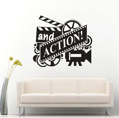 Amazon フィルムリールプレーヤーウォールステッカームービーアクションサインビニールウォールステッカーシネマルームデコレーションビニール 壁紙フィルムカメラデカール ウォールステッカー オンライン通販
