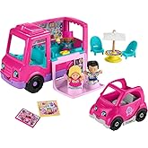 Fisher-Price Little People Barbie Toddler Toy Cupcake Truck Musical Playset with 9 Pieces for Pretend Play Kids Ages 18+ Mont