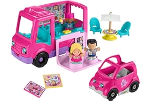 Fisher-Price Little People Barbie Toddler Toy Cupcake Truck Musical Playset with 9 Pieces for Pretend Play Kids Ages 18+ Months (Amazon Exclusive)