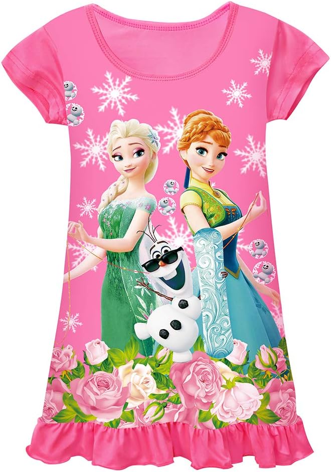 WNQY Toddler Night Gown Little Girls Princess Pajamas Dress