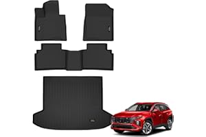 Floor Mats & Cargo Liner Custom Fit for Tucson 2022-2025 2026 Fuel (Not for Hybrid & PHEV) All Weather TPE Rubber Floor Liner