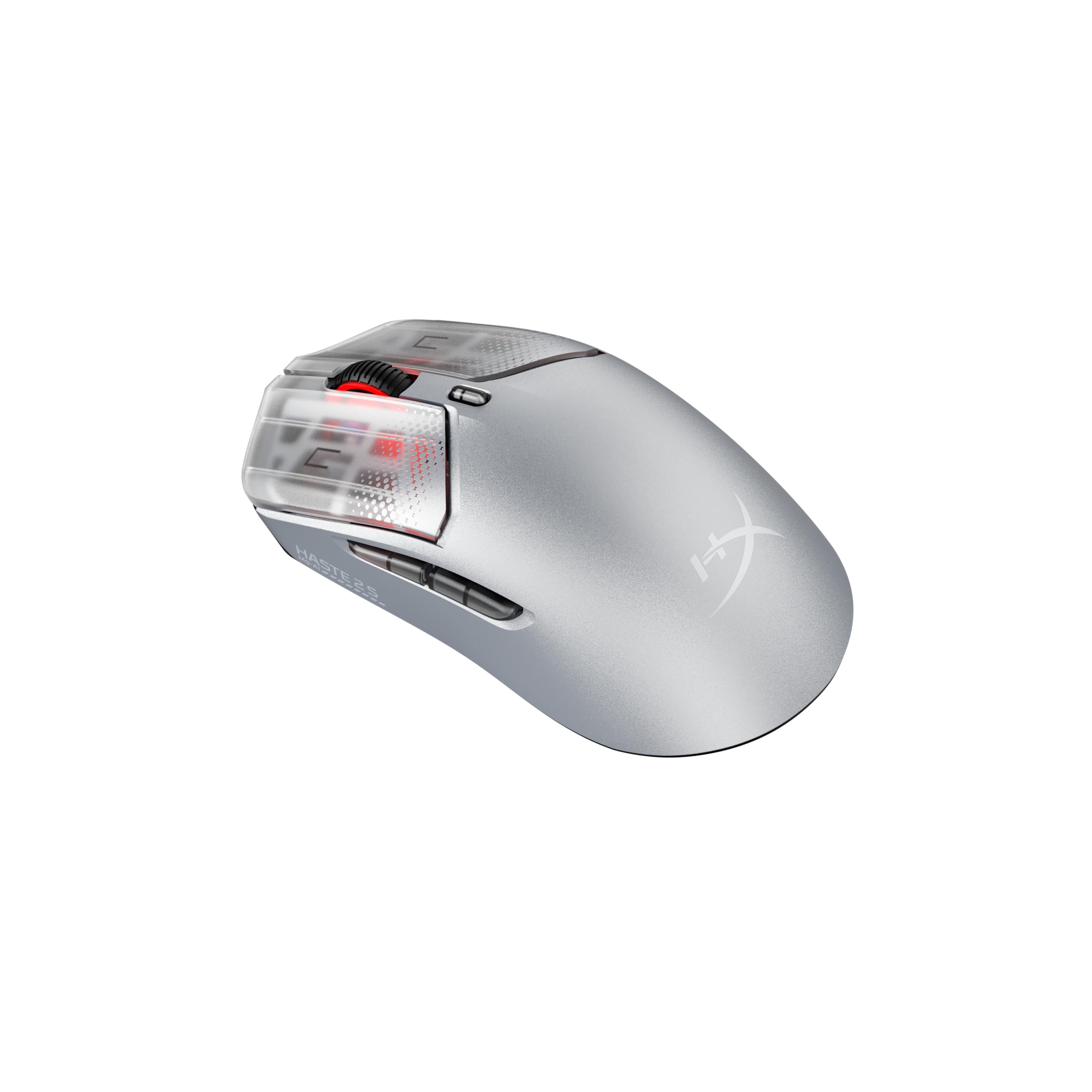 HyperX Pulsefire Haste 2 S Kabellose Gaming-Maus, Magnesiumgehäuse, Ultra-leicht, 64 g, Akku 120 h, Glass Skates, 26 K Sensor, Silber 2