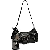 GORGLITTER Women's Y2k Shoulder Bag Buckle Western Vintage Hobo Pu Leather Handbags with Coin Purse