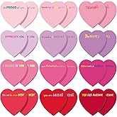 Teling 24 Pack Valentine's Day Sticky Notes Heart Shape Sticky Notes 3 x 3 Inch Appreciation Notepads Bulk Cute Memo Pads for Valentines Party Gifts School Office Supplies (Red Pink Purple)