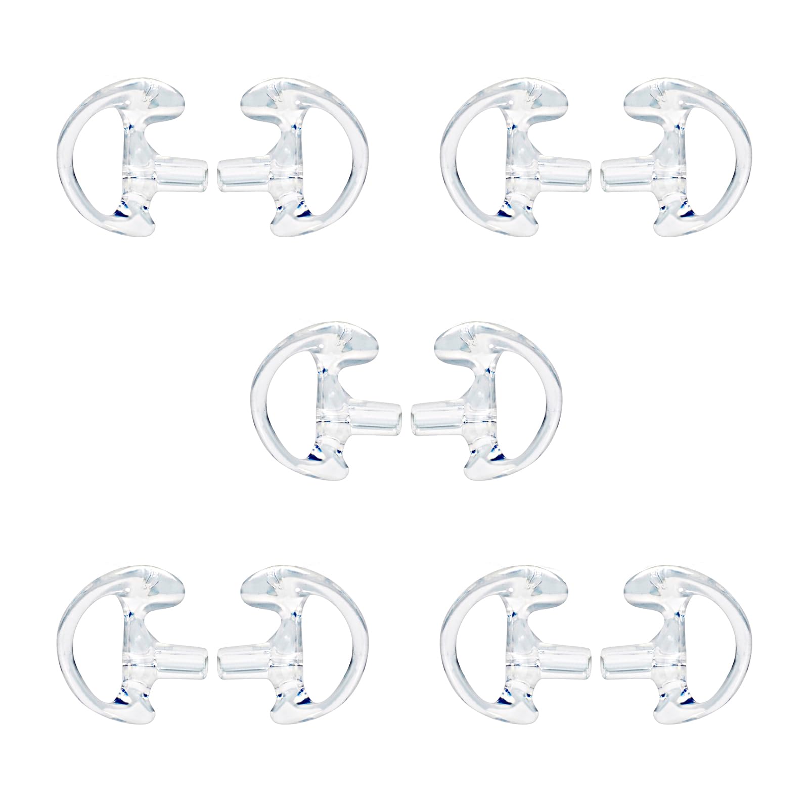 HYSHIKRA Replacement Soft Earmould Earpiece Earbud Air Acoustic Headset Earplug for Walkie Talkie Coil Tube Audio Kits,5 Pairs (Transparent, Small)