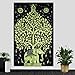 KayJayStyles Elephant Tree Tapestry Tree Of Life Tapestry Hippie Bohemian Dorm Wall Hanging (Green)