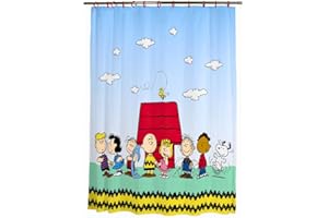 Franco Peanuts 13 Piece Shower Curtain and Ring Set, (100% Officially Licensed Product)