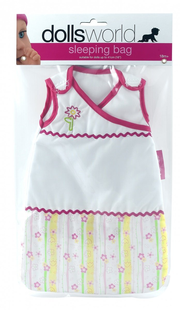 DOLLSWORLD from Peterkin | Doll's Sleeping Bag | Sleeping bag with velcro fastening, suitable for dolls up to 41cm (16") | Dolls & Accessories | Ages 3+