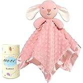 Loveys for Babies, Soft Baby Security Blanket Lovies for Babies, Stuffed Animals Blankie for Newborn Infant with Baby Snuggle Toy, Gilrs Gifts Pink Bunny Security Blanket 16 Inch
