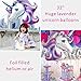 Unicorn Birthday Party Decorations Foil Balloons Glitter Happy Birthday Banner Purple Headband Paper Pom Poms Kit