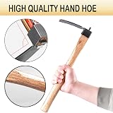 LANYOTA Garden Hoe with Wooden Handle 38x11cm Digging Weeding Tool view 3