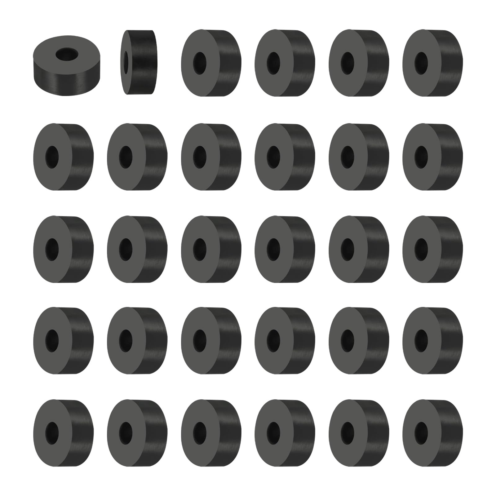 PATIKIL Multi Purpose Rubber Spacer, 30Pcs 8mm ID x 25mm OD x 10mm T Neoprene Round Anti-Vibration Isolation Pads Isolator Rubber Bushings Spacer Washer for HVAC Bolts Car Accessories