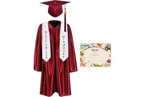 GraduationMall Kindergarten Graduation Cap Gown Stole Package with 2024 Tassel, Certificate