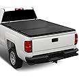 Auto Dynasty FRP Hard Tri-Fold Truck Bed Tonneau Cover Compatible with 2014-2019 Chevy Silverado GMC Sierra 1500 1500LD 2500HD 3500HD 6.5Ft Bed, Black Powdercoated
