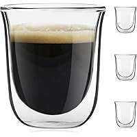 JoyJolt Javaah Double Walled Espresso Glasses Espresso Cups (Set of 4)- 2-Ounces