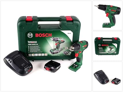 Bosch PSR 1440 Li-2 Akku Bohrschrauber Zwei-Stufen-Technologie im Transportkoffer + 1x 1,5 Ah Akku + Ladegerät (06039A3020)