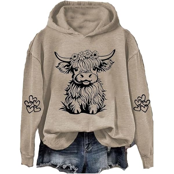 Funny Cow Sweatshirt For Women - Cow Head With Bow Graphic Long Sleeve Pullover
