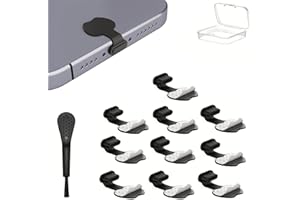 HUACAA USB C Dust Plug 10 Pack USB Type C Anti Dust Cover USB C Dust Caps Port Anti-Lost Charging Port Protectors for Tablets iPhone 17/16/15 Plus Pro Max Samsung (TypeC dust Cover/Black)