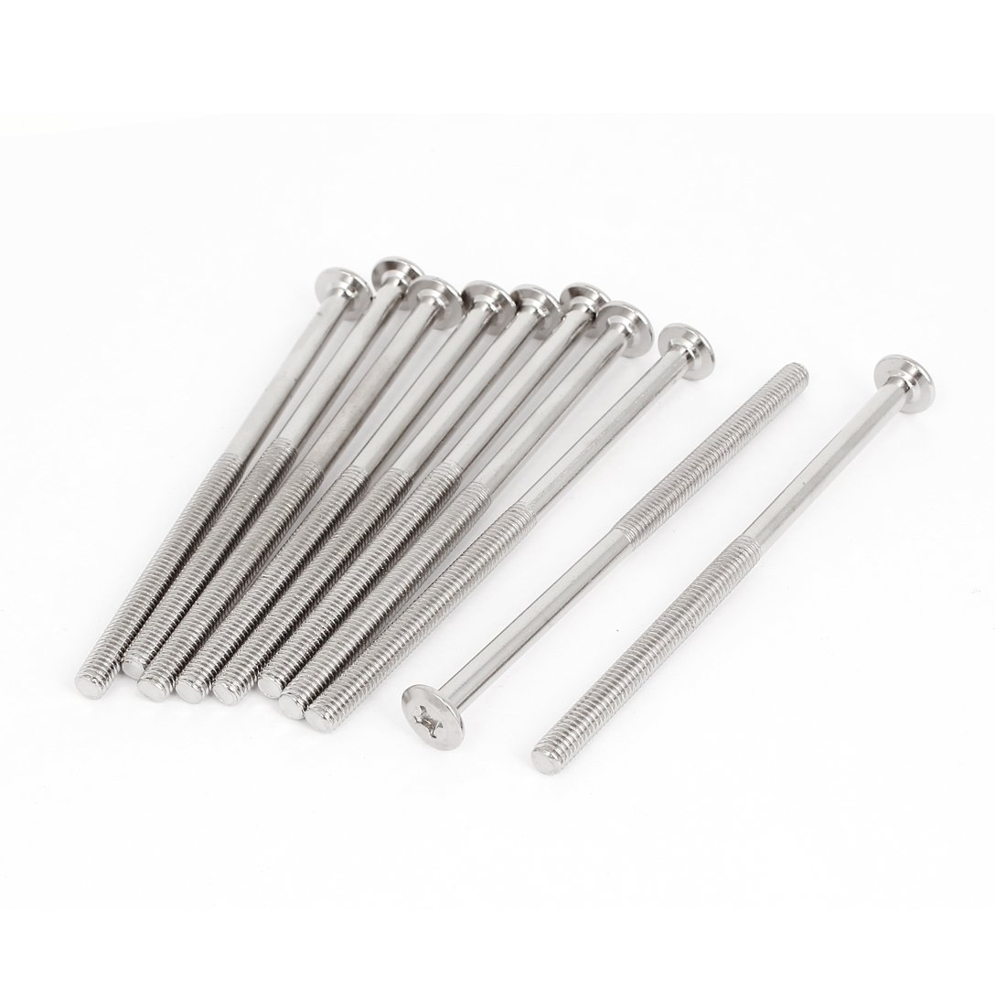 Sourcingmap Metric M6x110mm Male Thread Phillips Flat Head Bolt Screw Suitable for Double Bed Furniture TV Rack Wall Hanging 10pcs