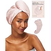 Kitsch Microfiber Hair Towel Wrap - Quick Dry Curly Hair Wraps for Women | Microfiber Towel for Hair | Hair Drying Towel Wrap