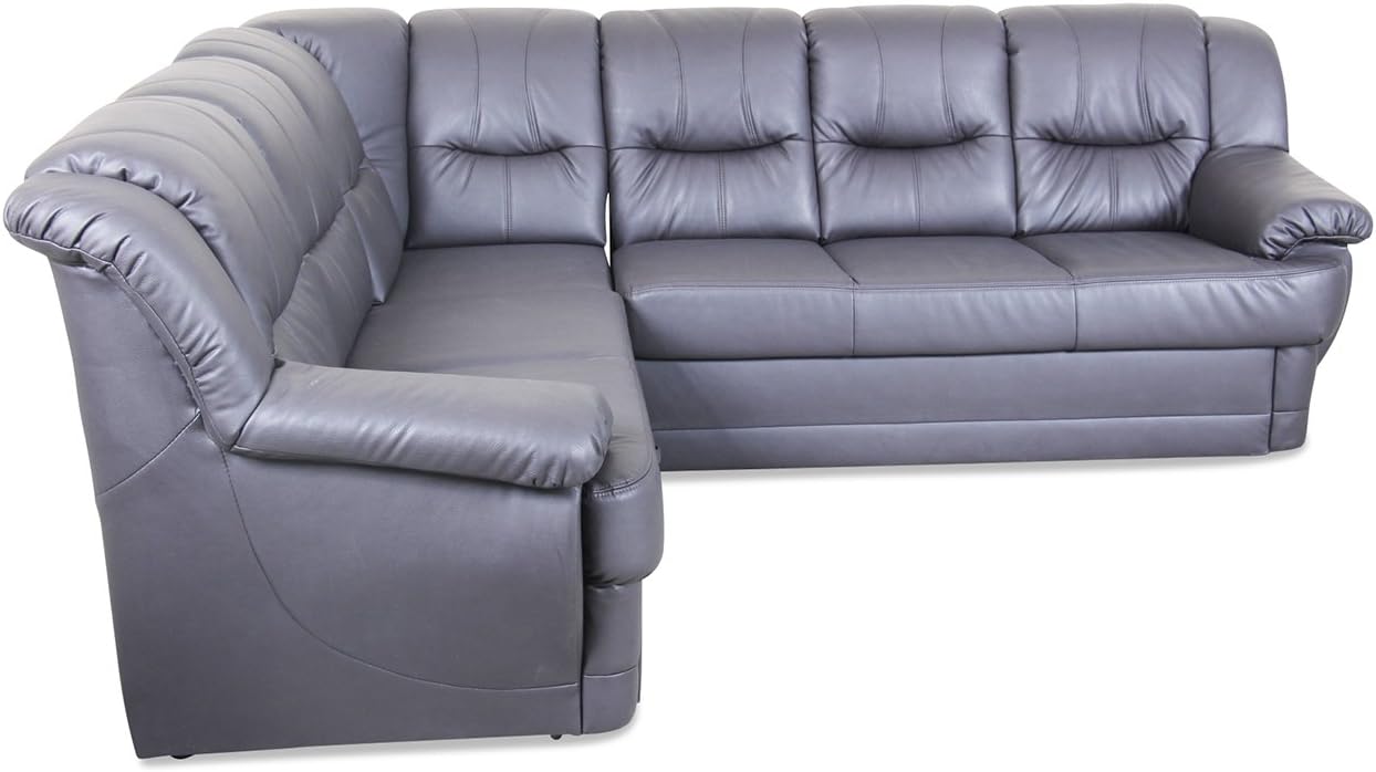 Sofa Rundecke Orion mit Relax und Schlaffunktion Schwarz mit