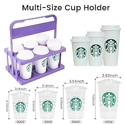 Bodaon 6 Cup Drink Carrier with Handle, Plastic Cup