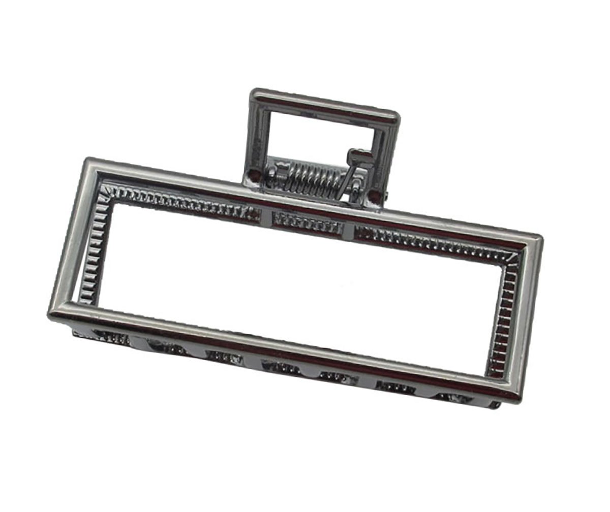 Fodattm Vintage Metal Hair Claw Hair Jaw Clips Hair Clamp Accessories for Girls Women (Rectangle, Black)