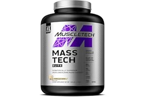Weight Mass Gainer Protein Powder | MuscleTech Mass-Tech Elite Mass Gainer for Muscle Gain | Whey Protein Powder + Muscle Builder | Creatine Supplements | Vanilla Cake, 7 lbs