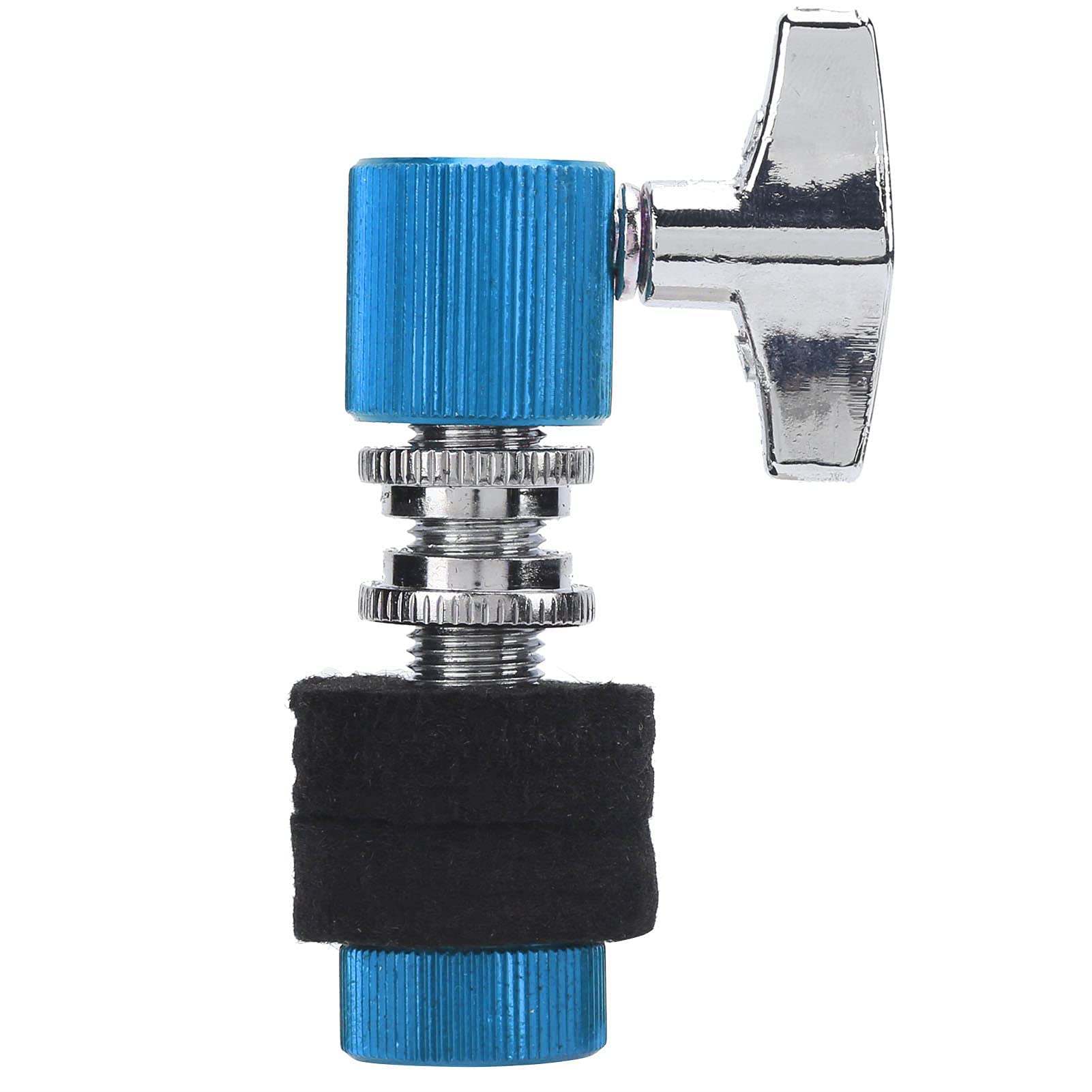Hi‑Hat Clutch, Aluminum Alloy Jazz Drum Cymbal Rack Holder Instrument Playing Accessories with Self-locking Knob(blue)