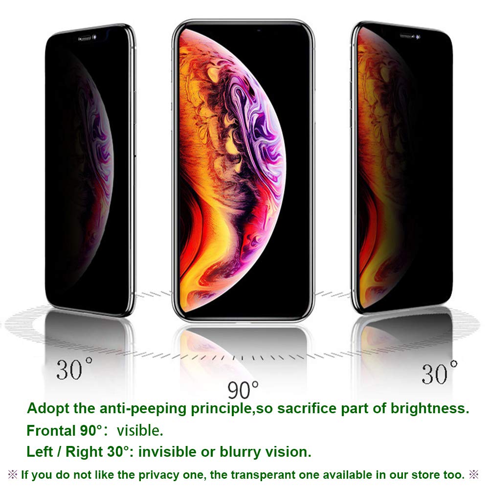 2Pack Privacy Screen Protector Glass Compatible with iPhone XR 6.1 inch Anti Spy Anti Peep Full Screen Tempered Glass for iPhoneXR 9 Hardness Bubble Free Anti Scratch Anti Fingerprint