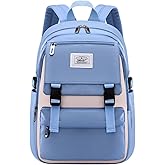 LANSHIYA Kids Backpack Solid Color Girls Elementary Middle School Casual Daypack Lightweight Bookbag for Teens Travel Bag