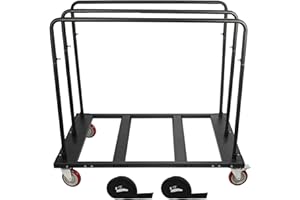 Noliven Folding Table Cart, 45.6" x 29" x 39" Panel Dolly Cart with Swivel Wheels, Heavy Duty Table Trolley for Party Events,