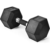 Yes4All Rubber Grip Encased Hex Dumbbell &ndash; Hand Weights With Anti-Slip 5-50 LBS Single