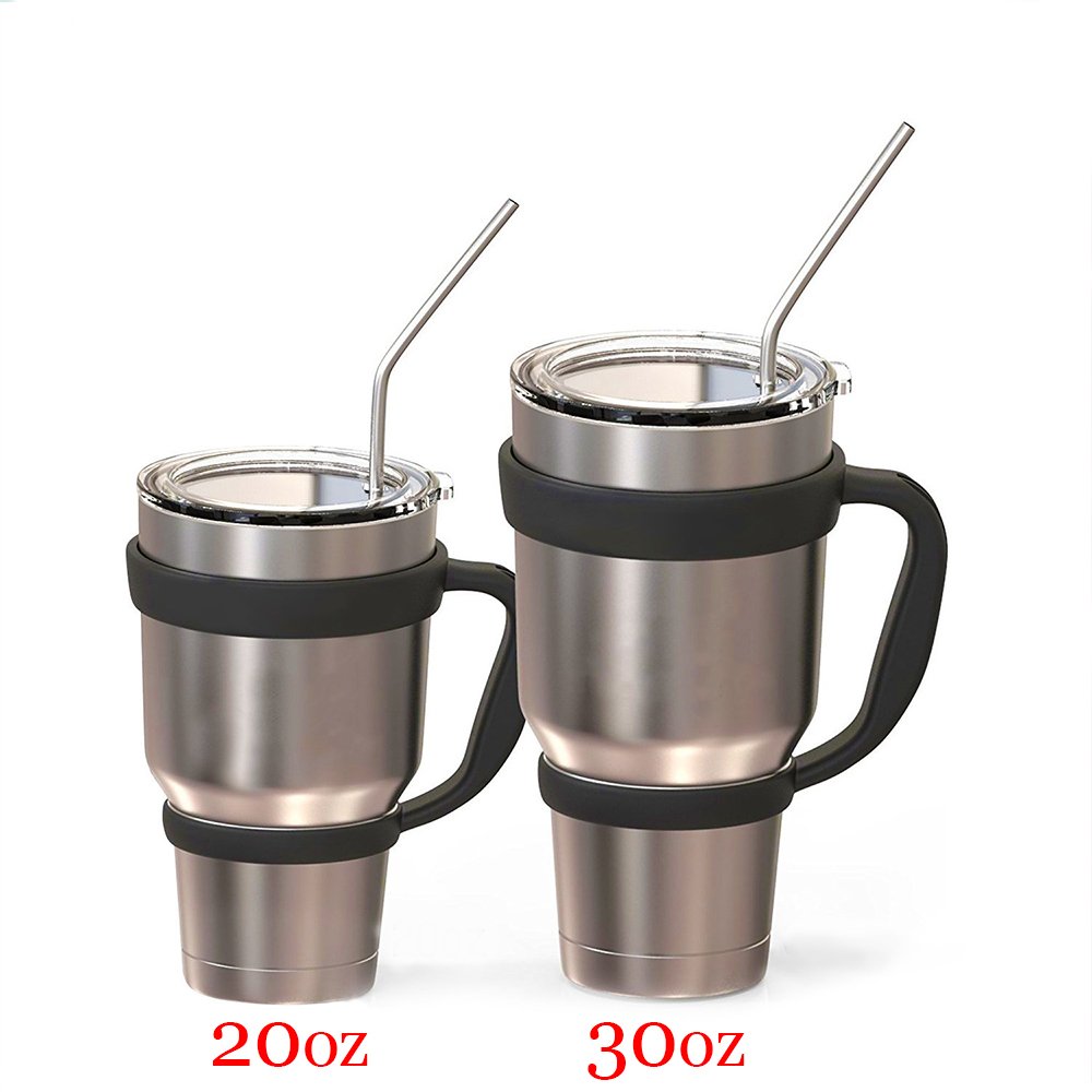 Alotpower Stainless Steel Straws 10.5\'\'-30 oz Reusable Bent Drinking Straws x 4 for Cold Drink with 1 Cleaning Brush (Pack of 5)