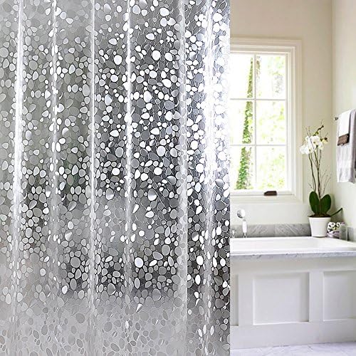 JunJun Shower Curtains EVA Material no-Odor Mildew Resistant Waterproof, Clear 72 inch by 72 inch