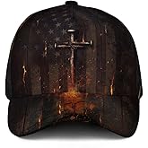 Christian Hats for Men, Jesus Hat, Faith Hat with American Flag, Cross Hats for Men