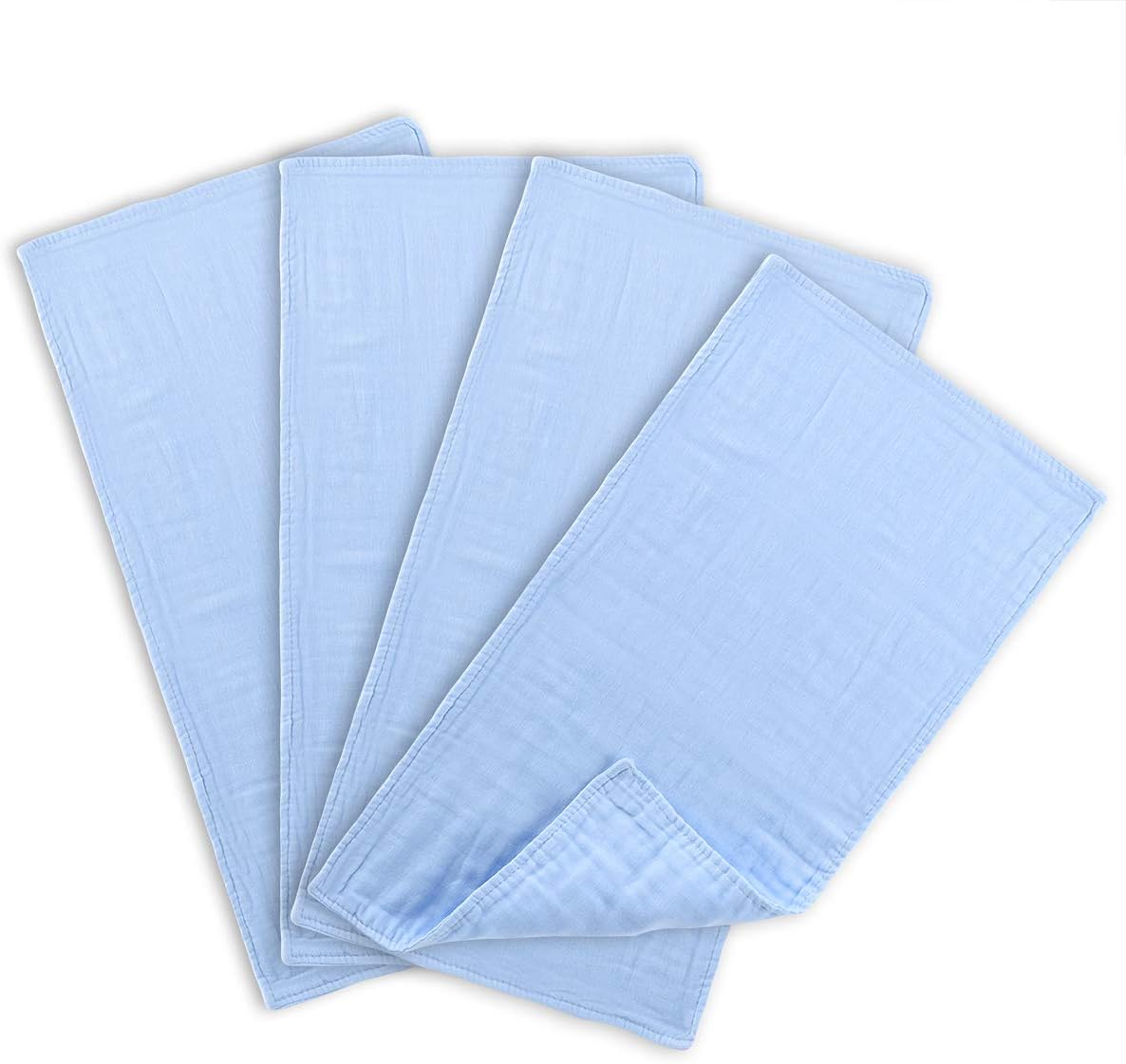 Burp Cloths for Baby Boy Girl for Newborns, 100% Cotton Triple Layer Extra Soft & Absorbent Multi-Use Infant Burping Towels (SkyBlue)