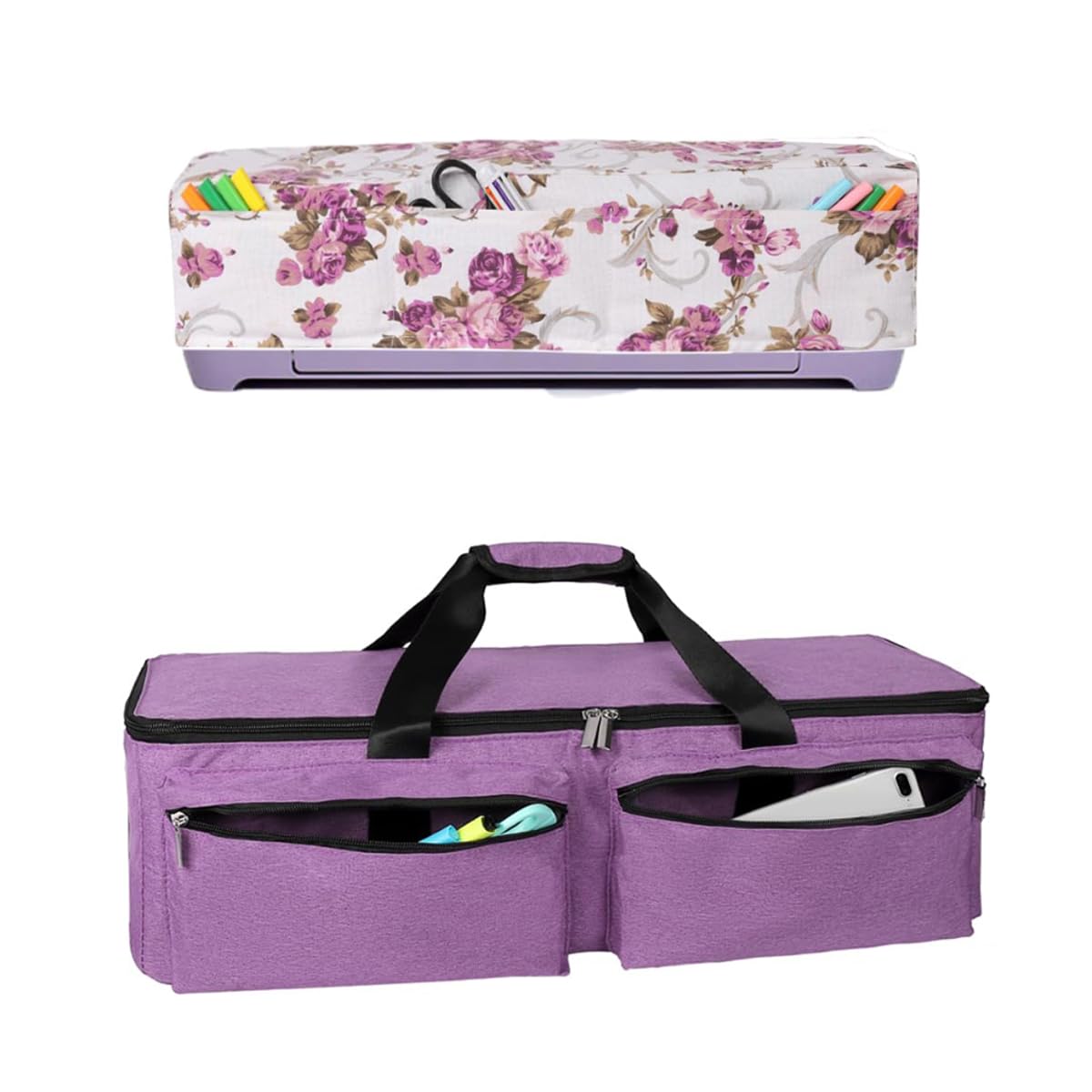 YELAIYEHAO Carrying Bag Compatible with Cricut Explore Air and Maker, Waterproof Tote Bag Compatible with Cricut Explore Air and Supplies (Purple, 2 Pieces)