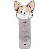 Cute Corgi Dog Bookmark, Stainless Steel Reading Accessory for Book Enthusiasts and Bookworms Perfect Bookmark for Dog Fans (Style 2)