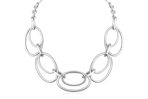 PLANCH Chunky Gold Necklace for Women: 14k Gold Plated Loop Chain Link Statement Choker Necklace for Women - Chunky Fashion Pendant Jewelry